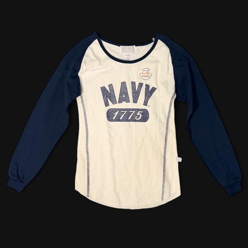 Third Street US Navy 1775 Raglan Baseball Shirt Youth Small 6/8 USA